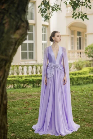 VIOLETTE TAFETTA AND SILK DRESS