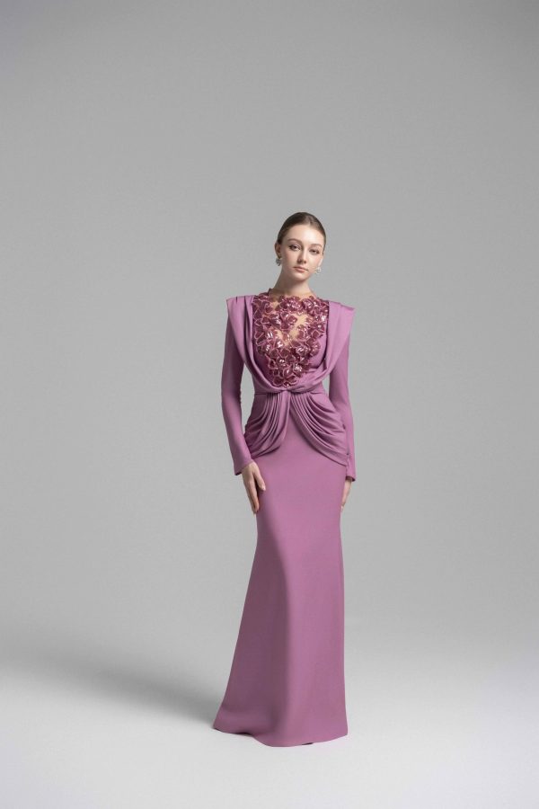 MYSTIQUE HOODED LACE EVENING GOWN - Image 2