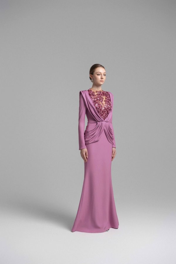 MYSTIQUE HOODED LACE EVENING GOWN - Image 3