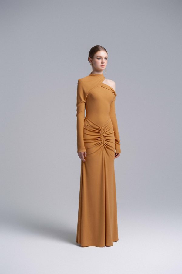 MARIGOLD HALTER DRAPED DRESS - Image 4