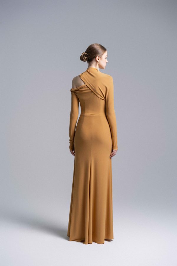MARIGOLD HALTER DRAPED DRESS - Image 8