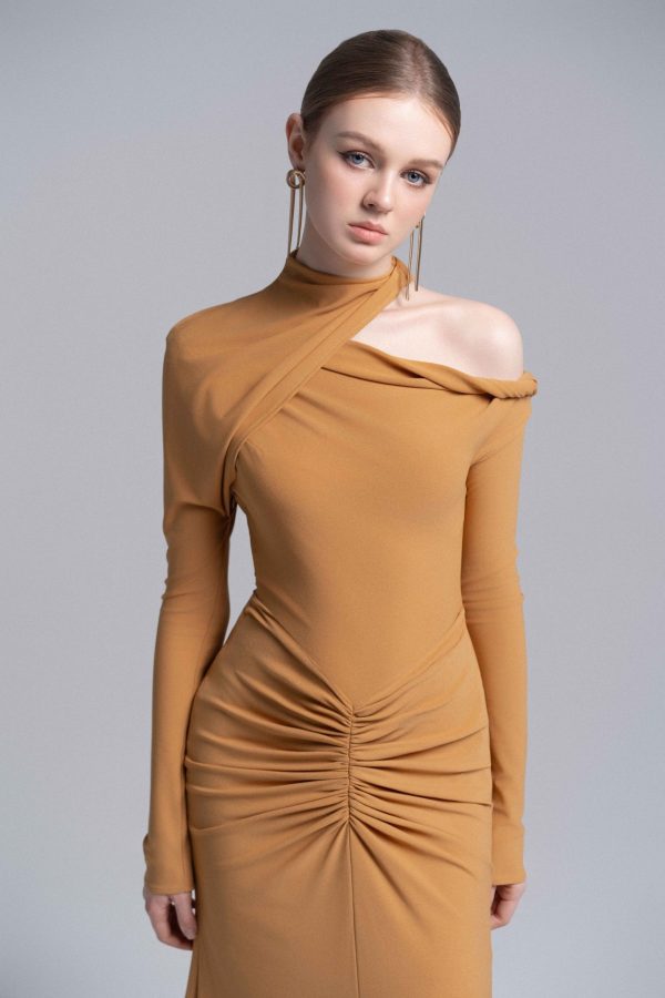 MARIGOLD HALTER DRAPED DRESS - Image 5