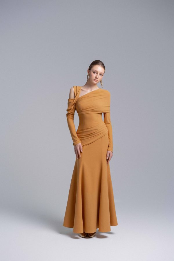 LILAC TWISTED SHOULDER MIDI DRESS - Image 8