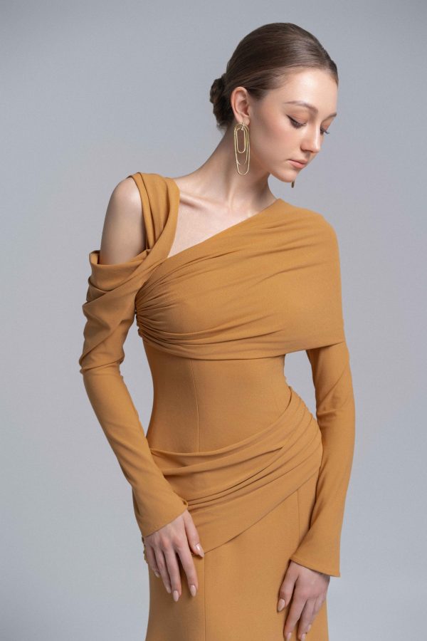 LILAC TWISTED SHOULDER MIDI DRESS - Image 10