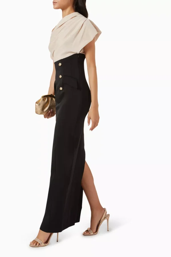 JENNY K CROMER DRESS IN VELVET & CREPE - Image 3