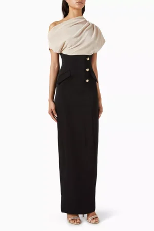 JENNY K CROMER DRESS IN VELVET & CREPE