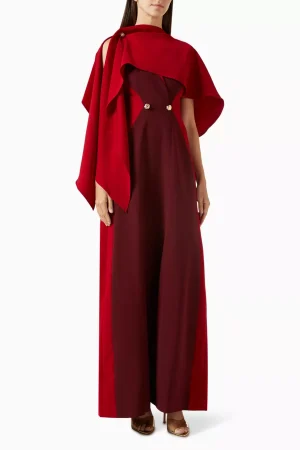 JENNY K HARLESTON CAPE DRESS IN TENCEL-CREPE