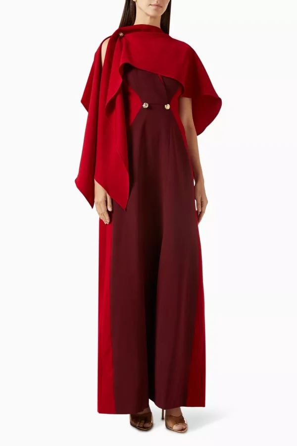 JENNY K HARLESTON CAPE DRESS IN TENCEL-CREPE