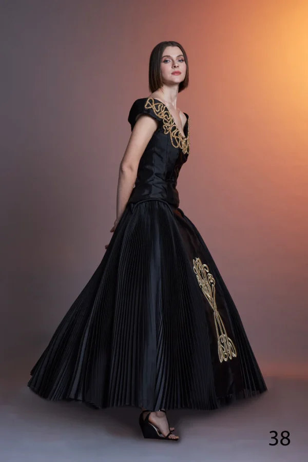 LUJANE TOP&SKIRT BLACK/GOLD - Image 2