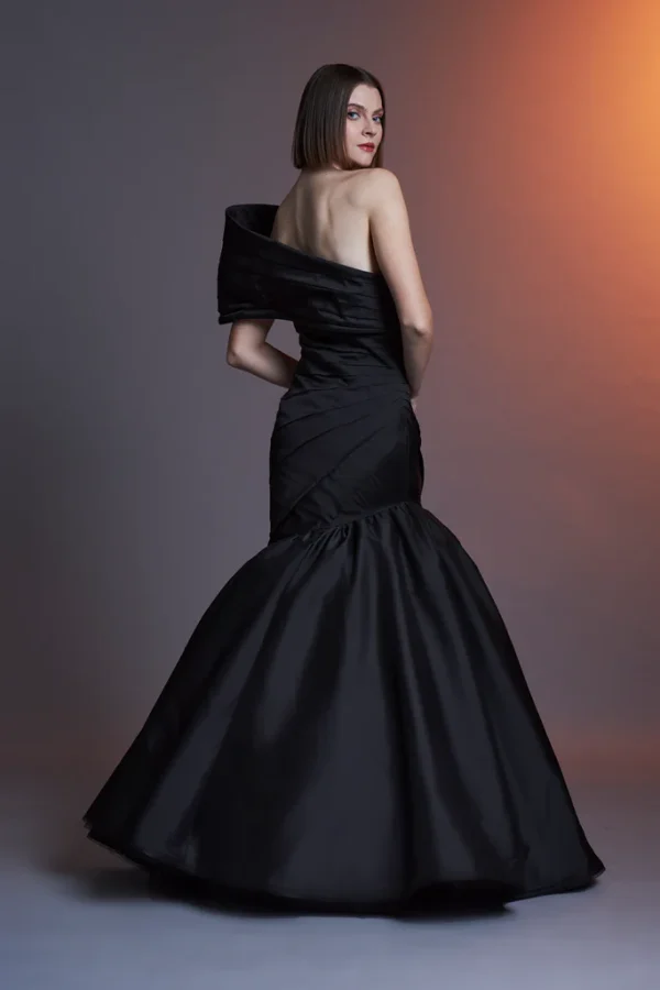 AMANDA ASYMETRICAL DETAIL EVENING DRESS - Image 3