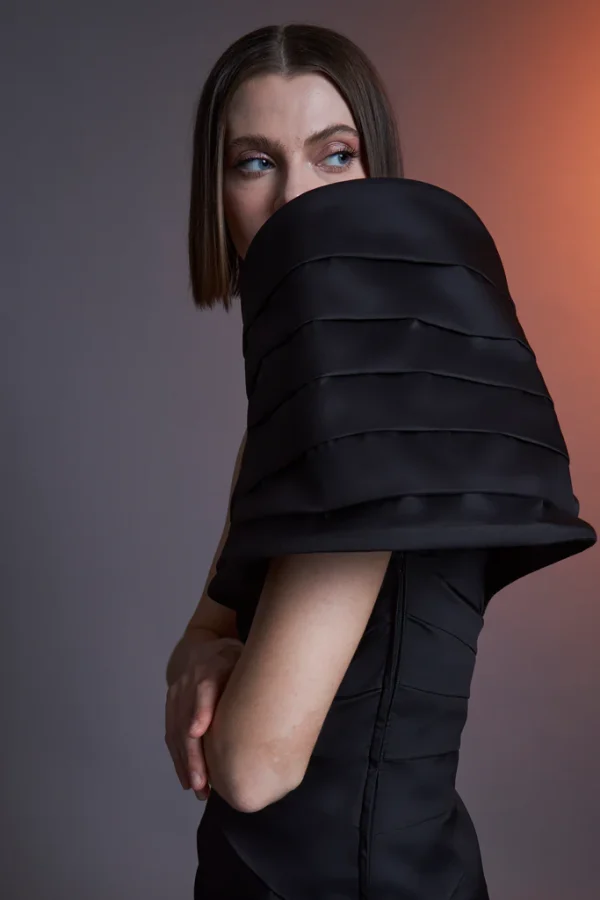 AMANDA ASYMETRICAL DETAIL EVENING DRESS - Image 2