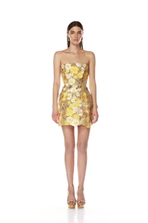 Jasmine Maraya Yellow Mini Dress