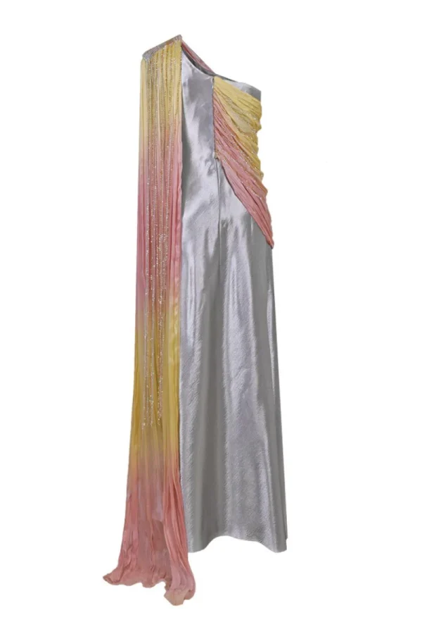 DRAPED CHIFFON SEQUIN GOWN - Image 3