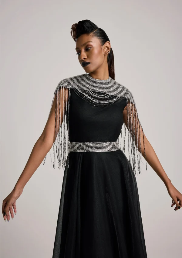 A.K.H.L SEQUIN TASSEL CAPE DRESS - Image 6