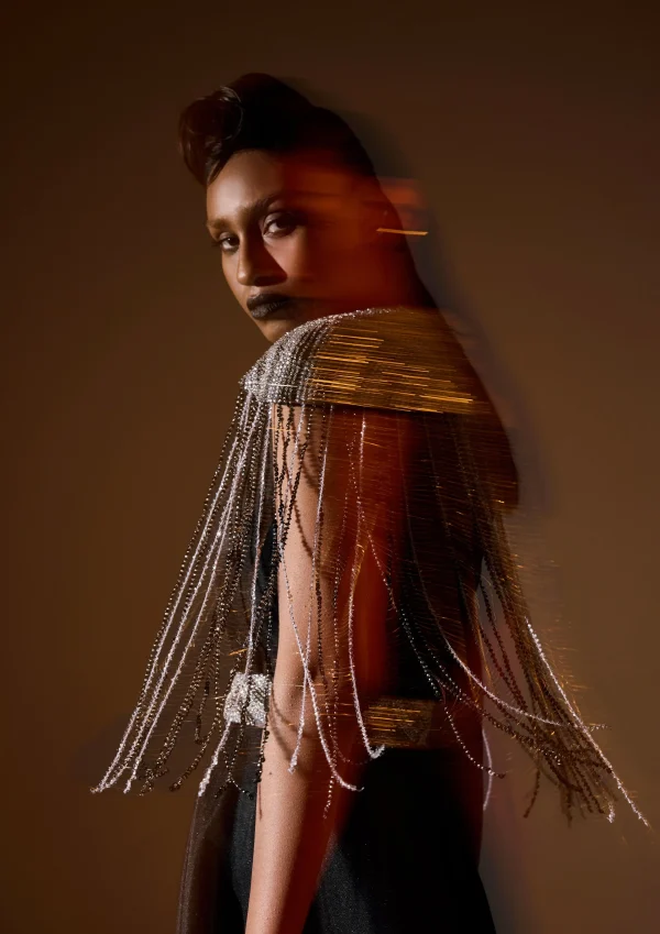 A.K.H.L SEQUIN TASSEL CAPE DRESS - Image 4