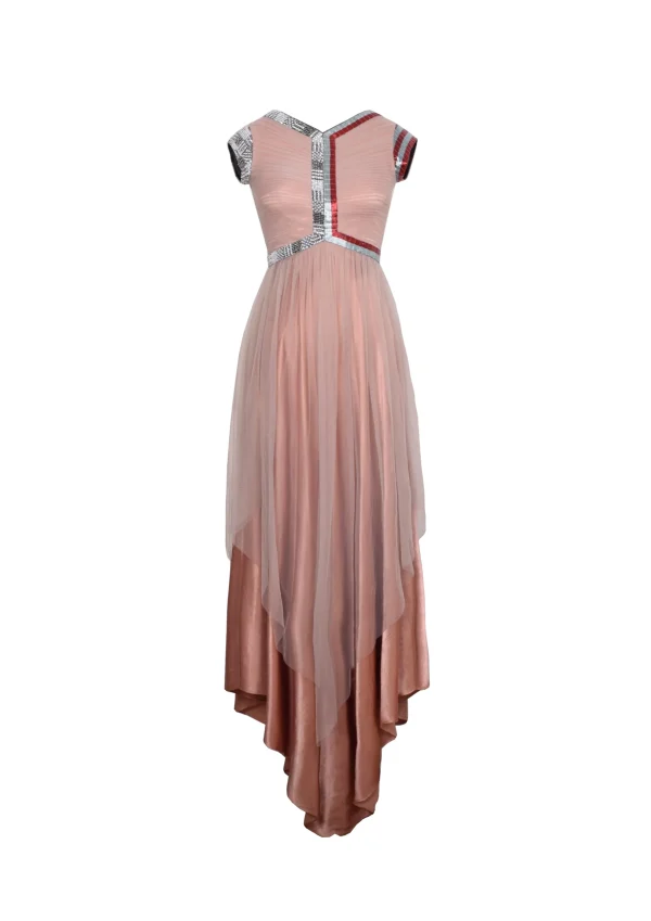 ANGULAR GATHERED SATIN DRESS - Image 4
