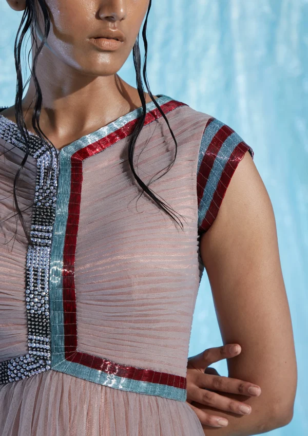 ANGULAR GATHERED SATIN DRESS - Image 2