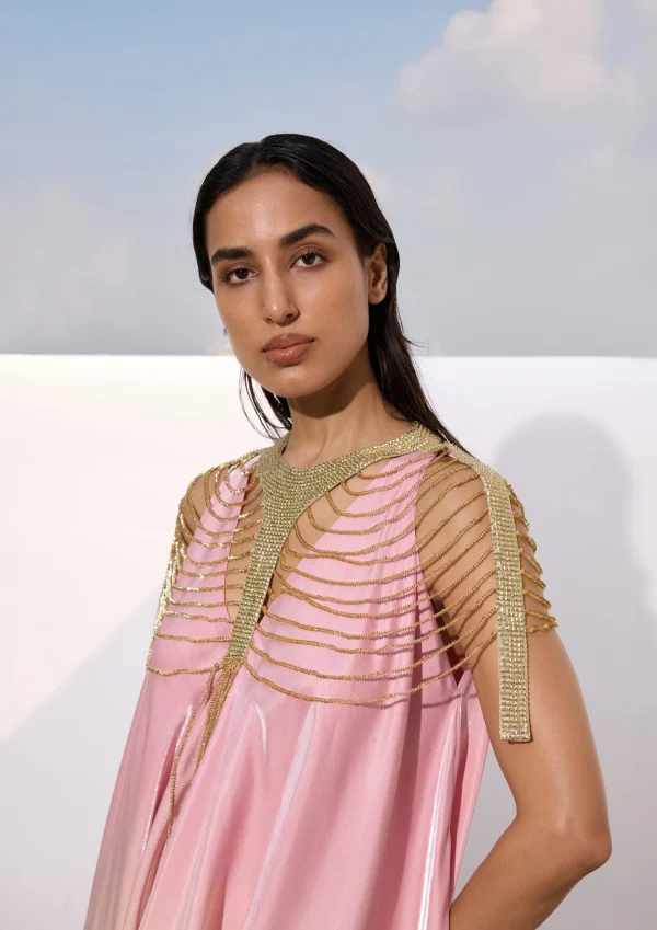 OMBRE SATIN DRESS WITH FRINGES - Image 3