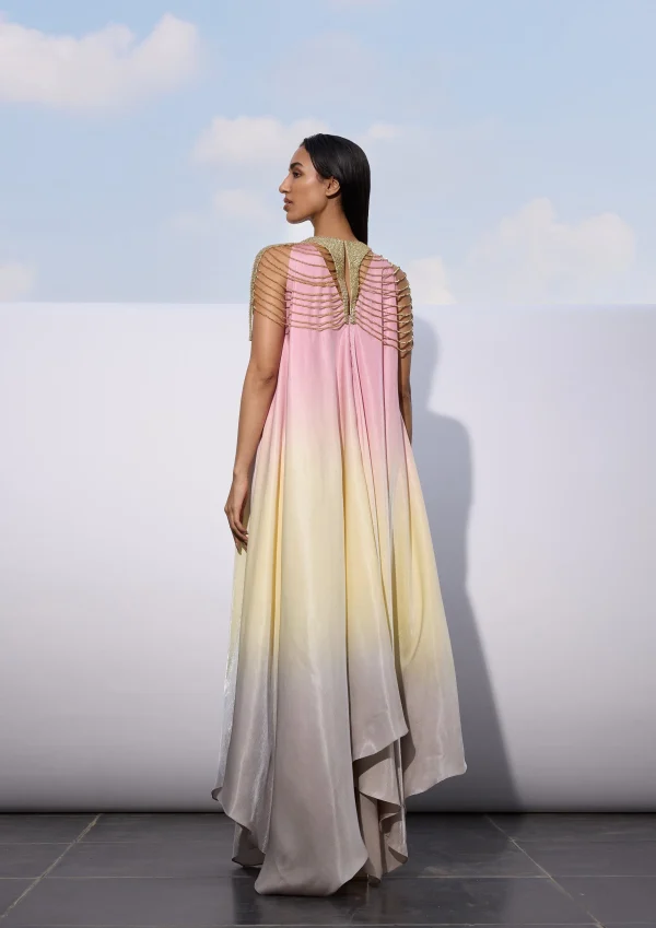 OMBRE SATIN DRESS WITH FRINGES - Image 5