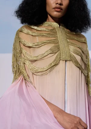 The skyline zari fringed cape set - Image 4