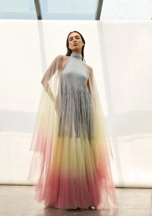 THE TWILIGHT HALTER FRINGED DRESS