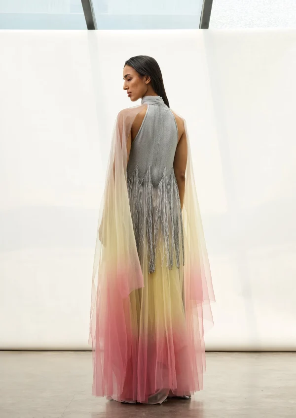 THE TWILIGHT HALTER FRINGED DRESS - Image 4