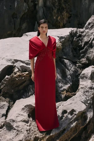 Deep V-Neck Dress - Image 4