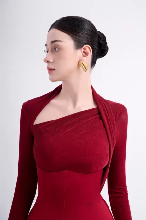 Diamond Feat Crinkle Crepe Dress - Image 3