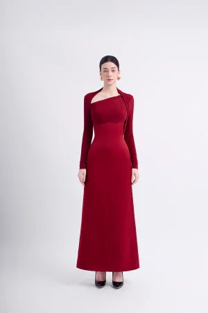 Diamond Feat Crinkle Crepe Dress