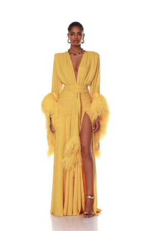 Geisha Mustard Maxi Dress