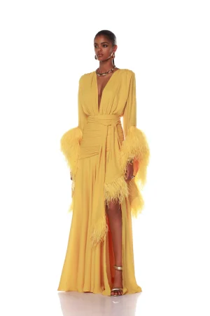 Geisha Mustard Maxi Dress - Image 3