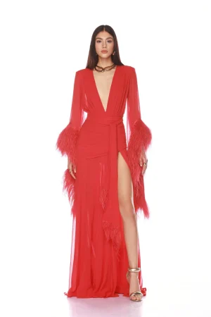 Geisha Red Maxi Dress