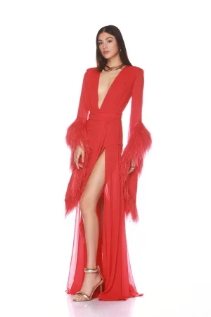 Geisha Red Maxi Dress - Image 3