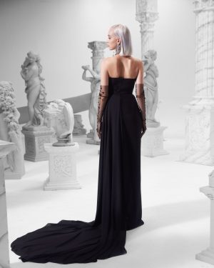 Alternative view of STRAPLESS DRESS WITH SWEEPING TRAIN