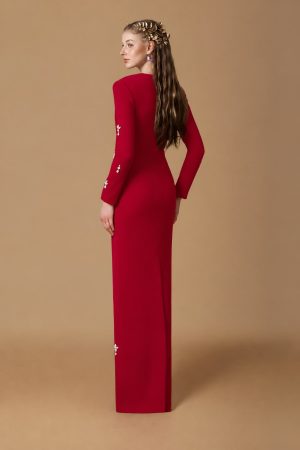 Trapeze Neck Column Gown - Image 3