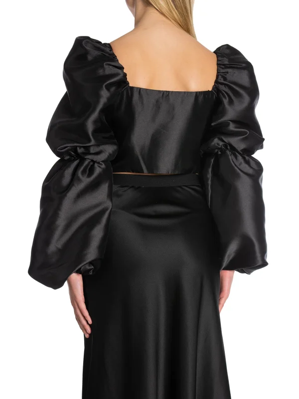 HANNAH POUF SLEEVE CROPPED TOP - Image 2