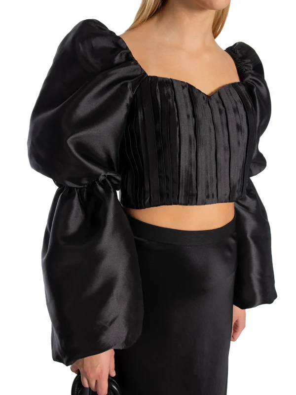 HANNAH POUF SLEEVE CROPPED TOP - Image 3