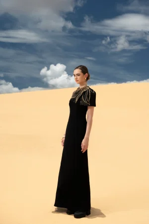 Black Cape Dress - Image 3