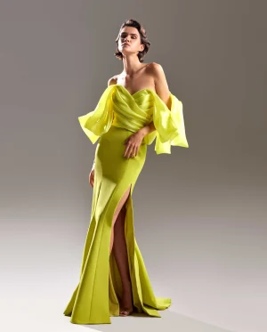 Lime Crepe Dress