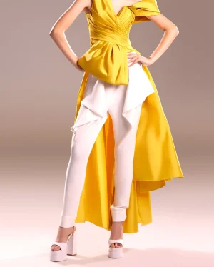 Alternative view of Pegged White Pants