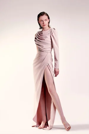One Sleeve Nude Dress