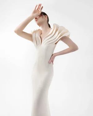 Alternative view of Cream Crepe Gown