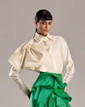 White Taffeta Top