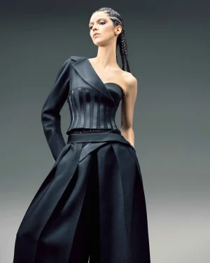 One-Sleeve Mikado Jacket