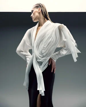 Off-White Taffeta Blouse
