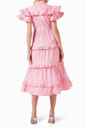 Eden Pink Midi Dress - Image 3