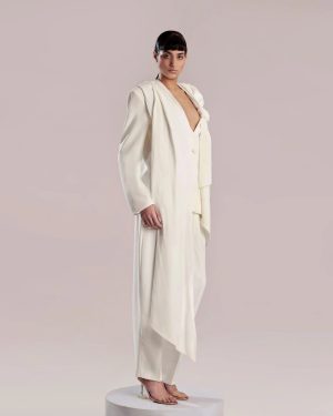 Alternative view of White Crepe Jacket