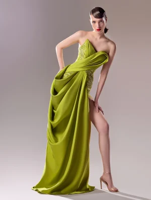 Strapless Lime Dress - Image 4