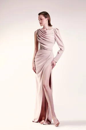One Sleeve Nude Dress - Image 3