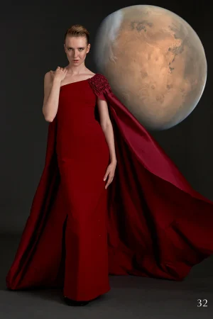 Flowing Cape Gown